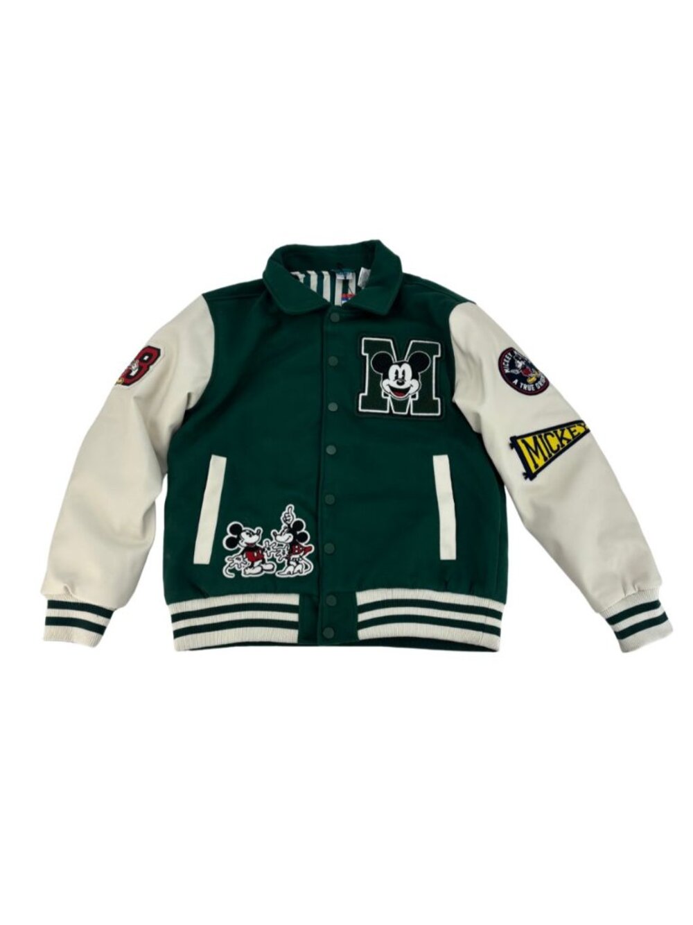 Disney Women's Varsity Jacket | Green & White | Large **NEW